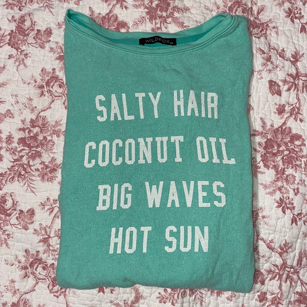 WILDFOX vintage salty hair, coconut oil, big waves, hot sun sweatshirt XS